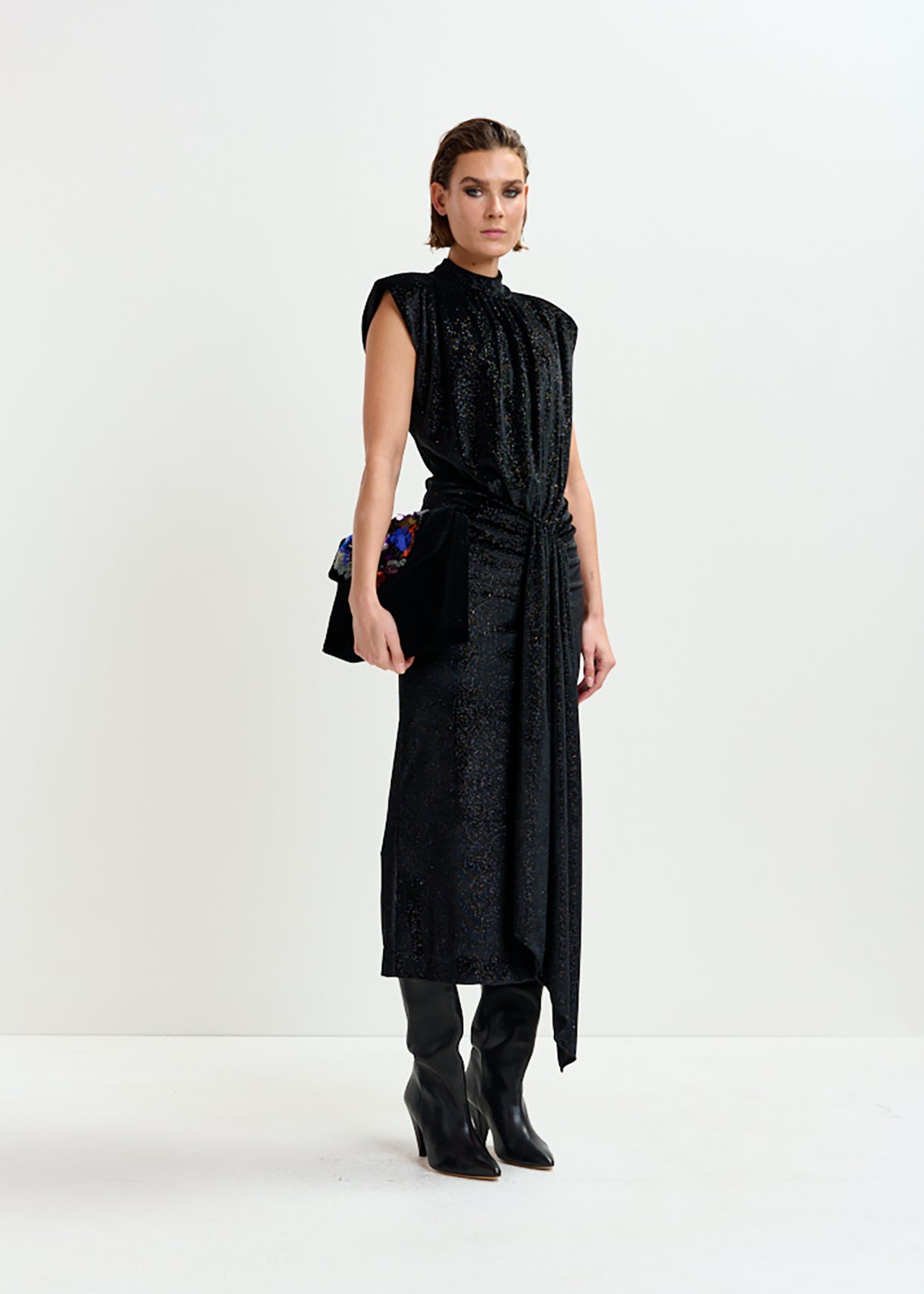Inche velvet jersey midi dress