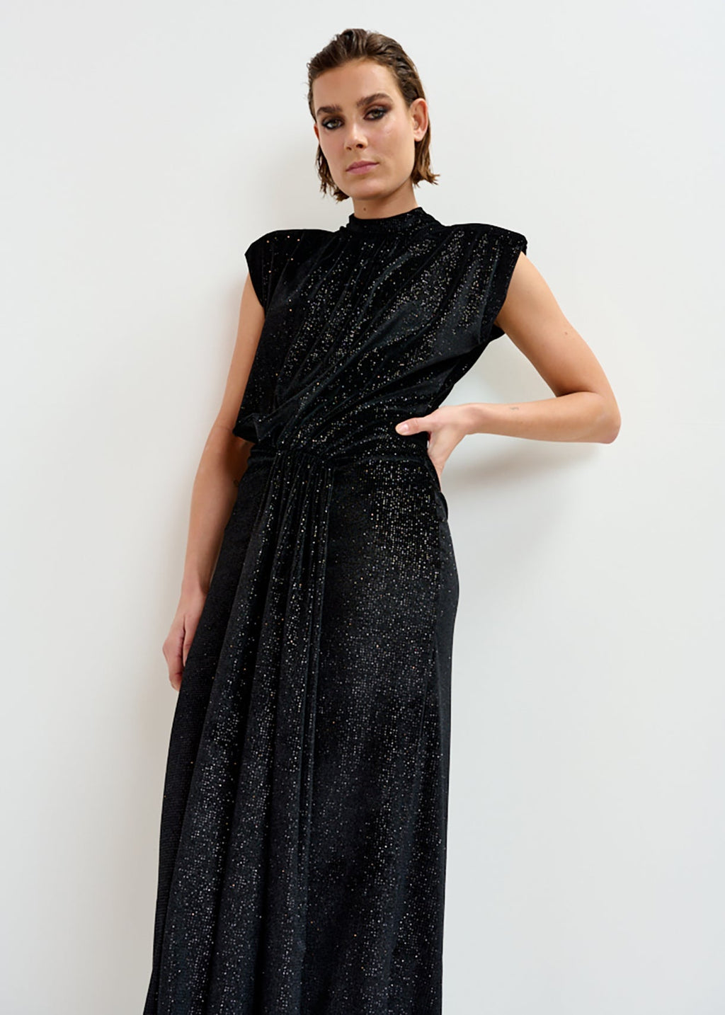 Inche velvet jersey midi dress