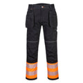 PORTWEST PW307 PW3 HI-VIS CLASS 1 HOLSTER POCKET TROUSERS Orange / Black - 32" Waist / 31" Regular Leg