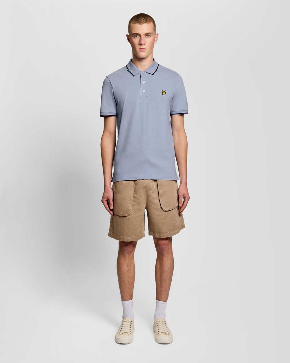 Lyle & Scott Mens Tipped Polo Shirt | Bubble Blue Jet Black