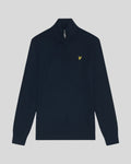 Lyle & Scott Mens Cotton Merino 1/4 Zip Jumper | Dark Navy