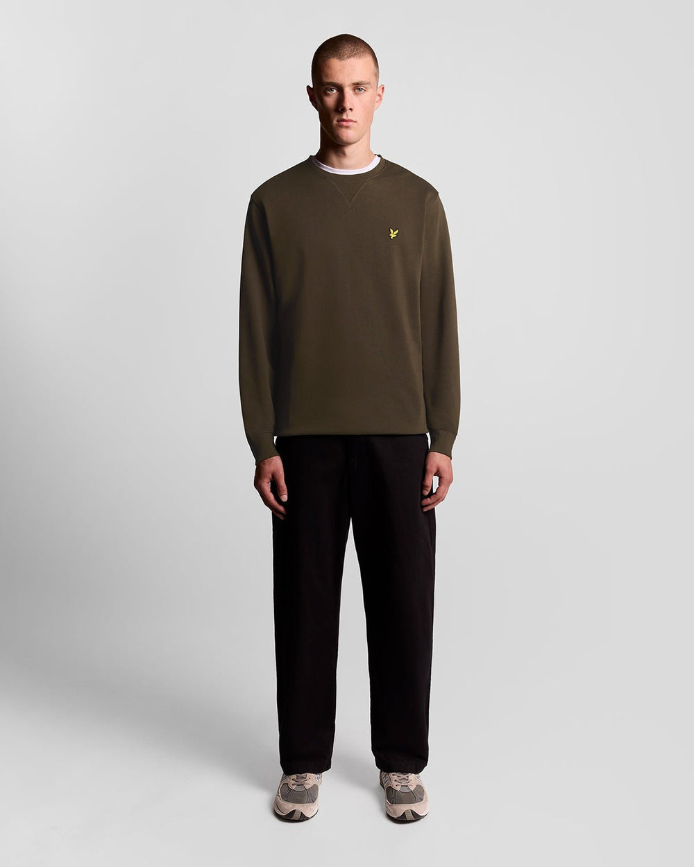 Lyle & Scott Mens Crew Neck Sweatshirt | Olive