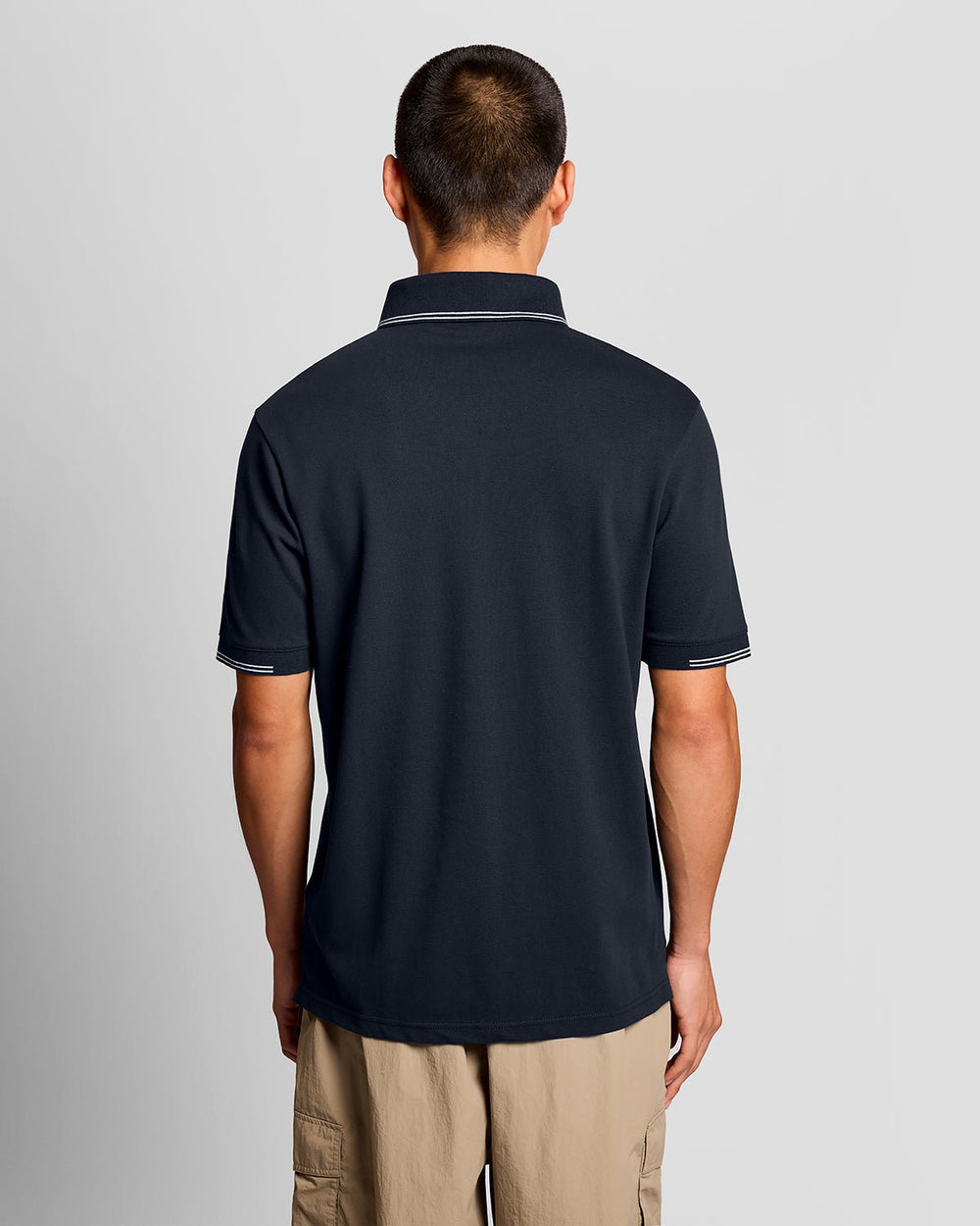 Lyle & Scott Mens Fine Cotton Tipped Polo Shirt | Dark Navy