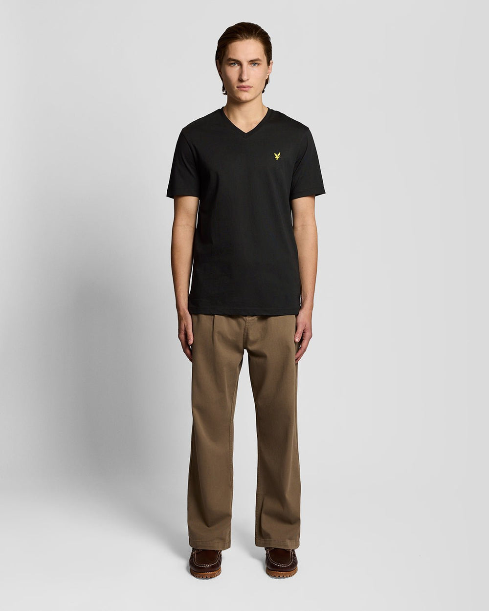 Lyle & Scott Mens Cotton V-Neck T-Shirt | Jet Black