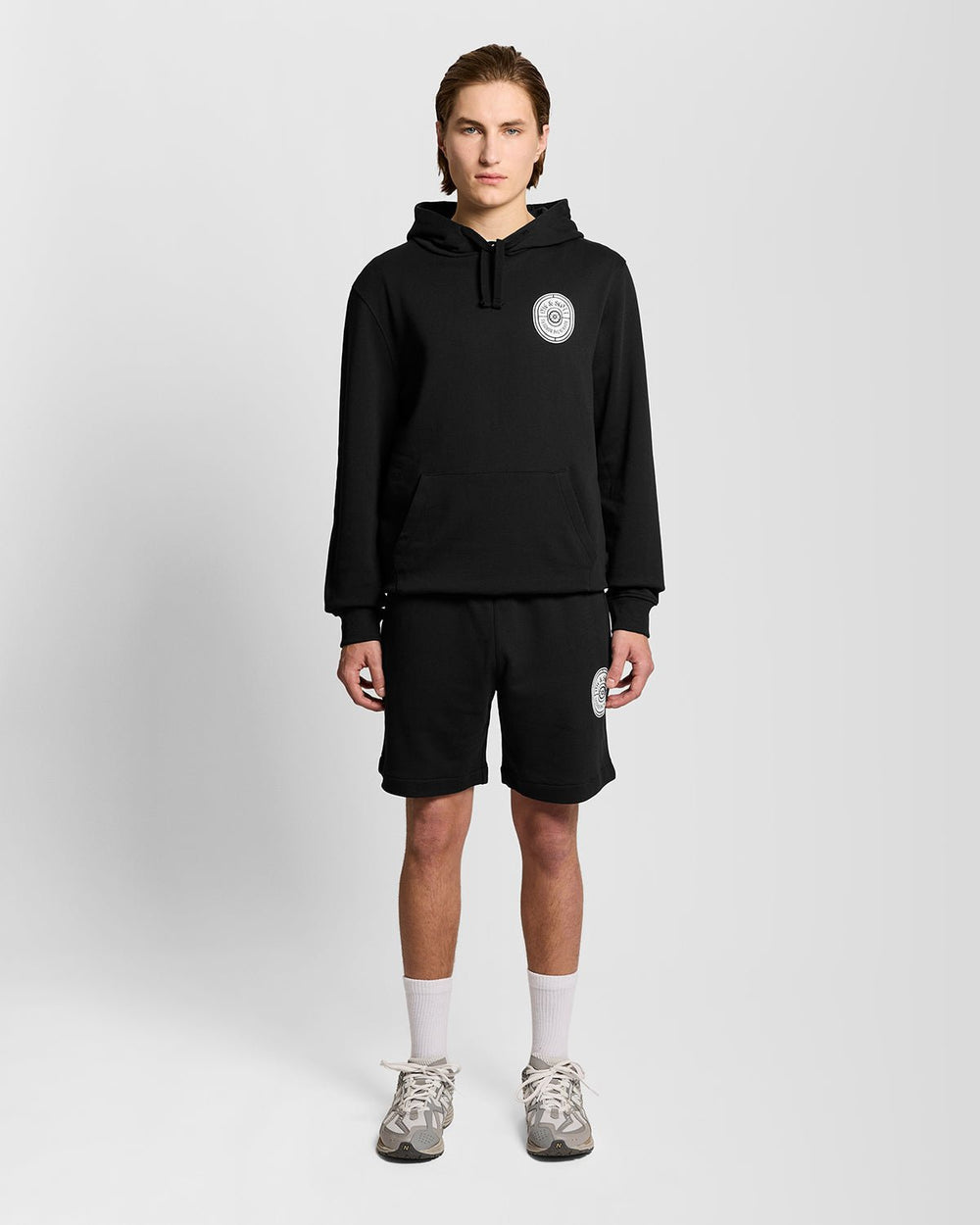Lyle & Scott Mens Graphic Badge Cotton Hoodie | Jet Black