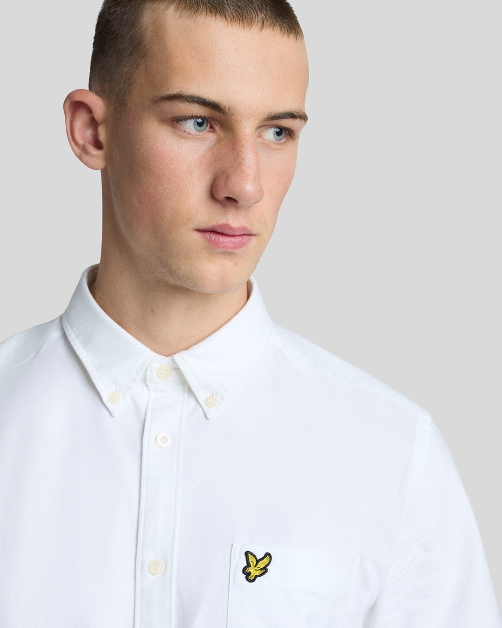 Lyle & Scott Mens Short Sleeve Oxford Shirt | White