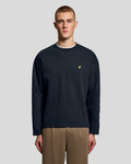 Lyle & Scott Mens Raised Jacquard Crew Neck Sweatshirt | Dark Navy