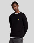 Lyle & Scott Mens Cotton Crew Neck Jumper | Jet Black