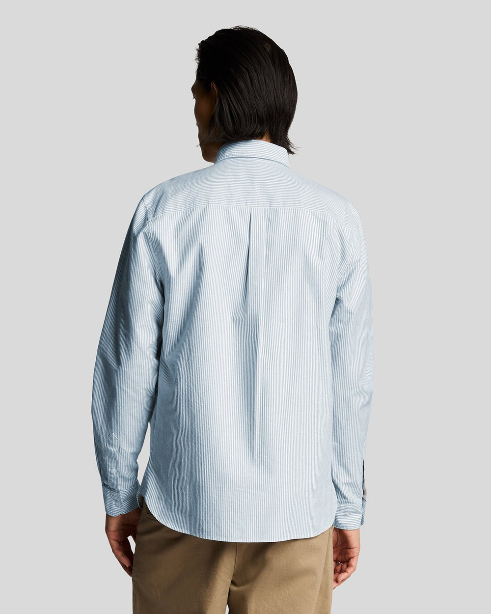 Lyle & Scott Mens Cotton Stripe Oxford Shirt | Light Blue