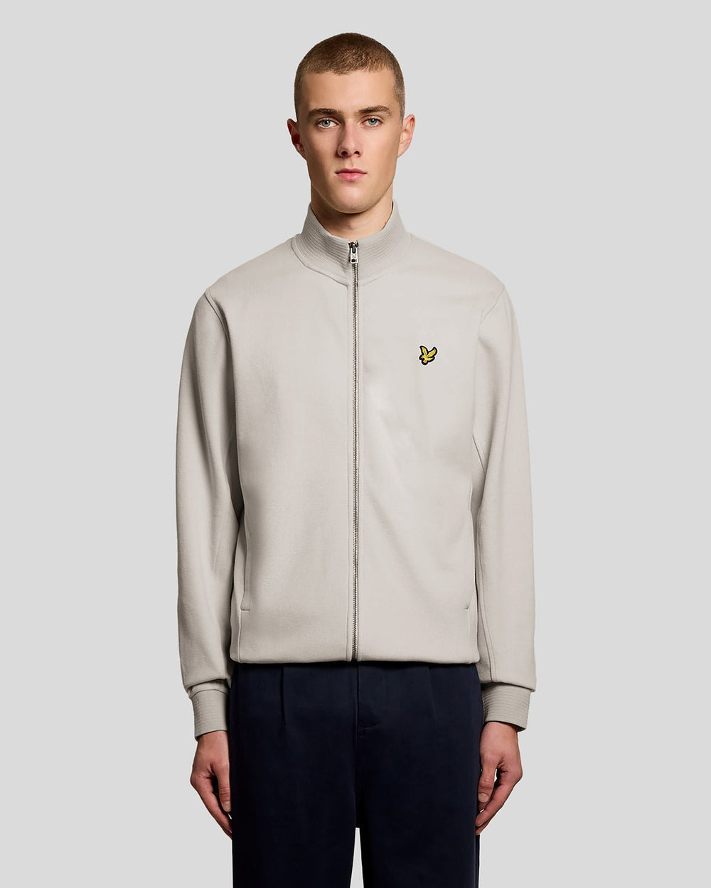 Lyle & Scott Mens Cotton Blend Track Jacket | Pink Tile