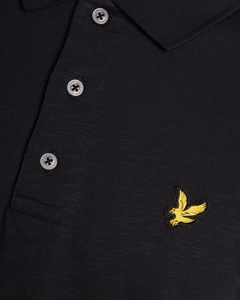 Lyle & Scott Mens Fine Cotton Slub Polo Shirt | Jet Black