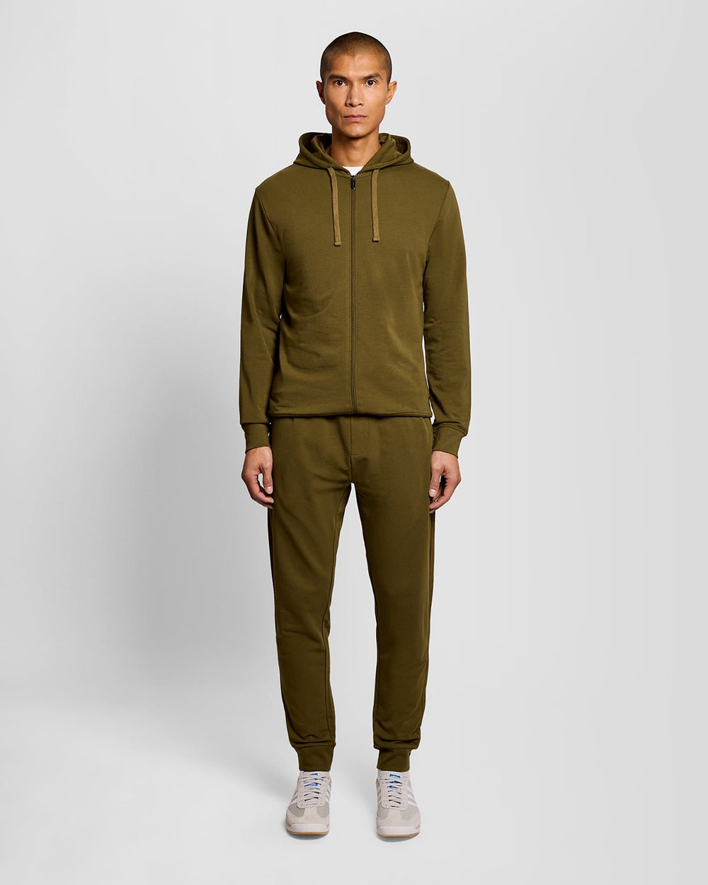 Lyle & Scott Mens Lightweight Lounge Zip Hoodie | Olive