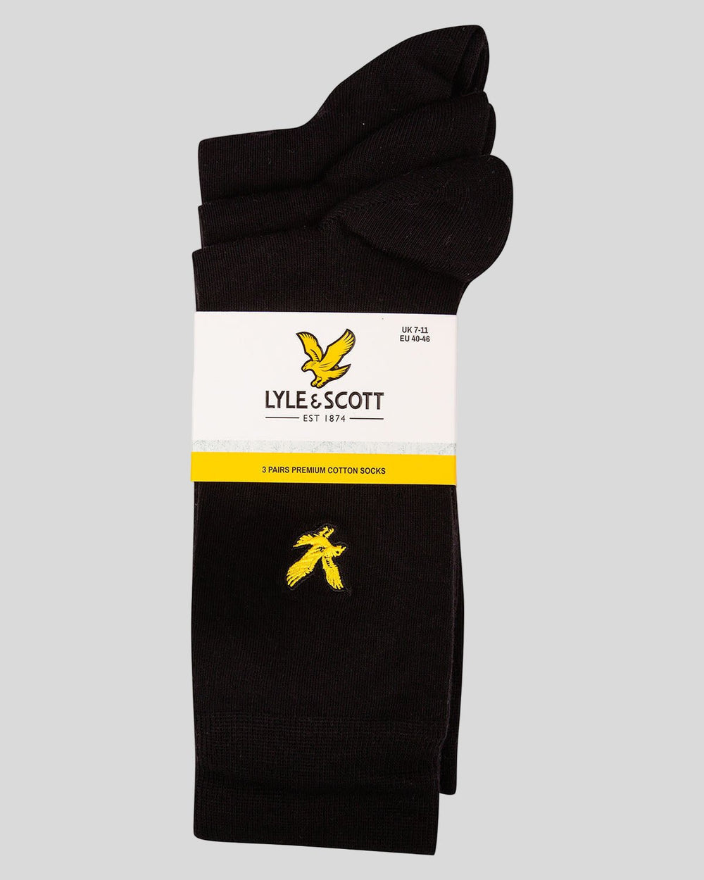 Lyle & Scott Mens Angus Socks | 3 Pack | Black