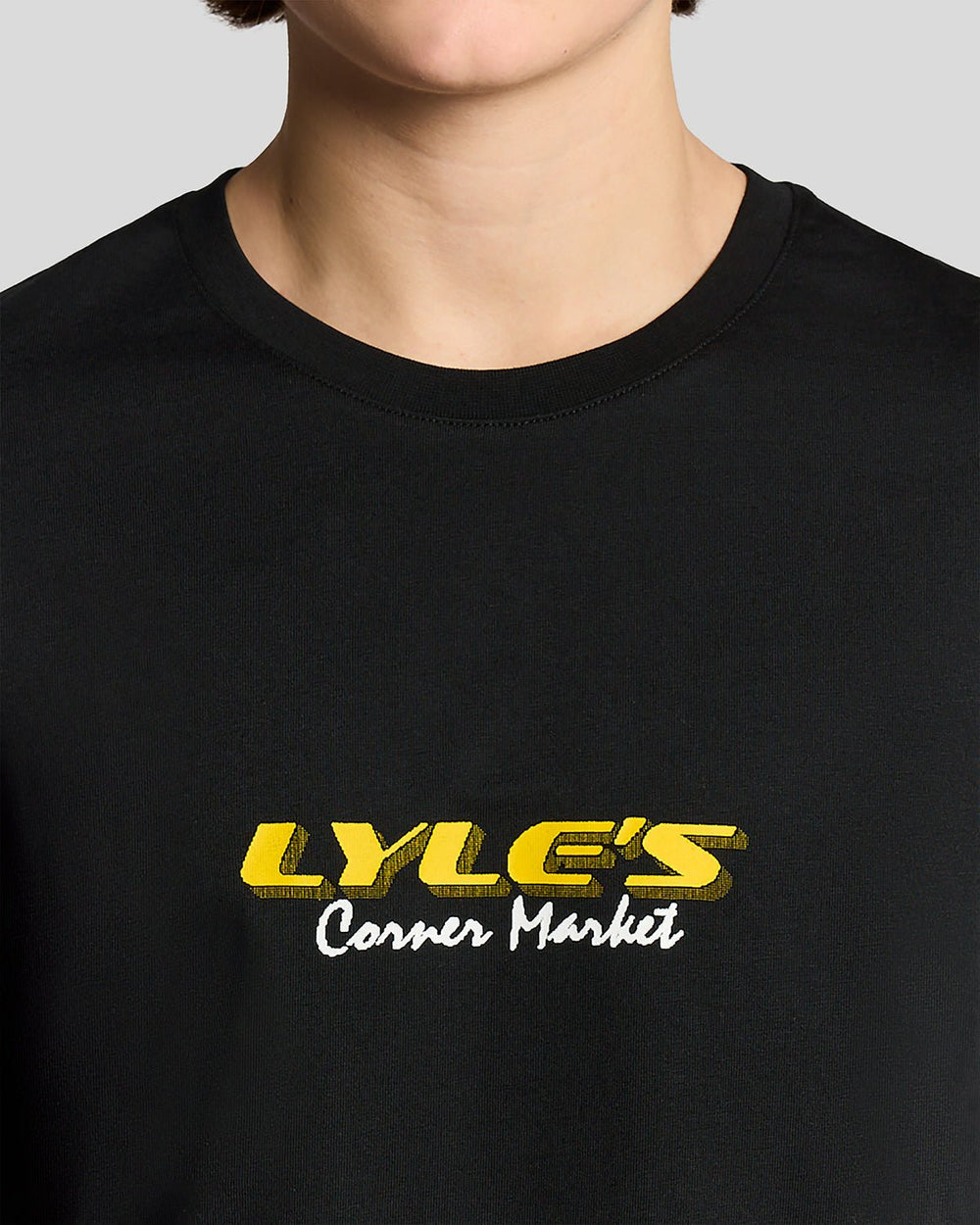Lyle & Scott Mens Receipt Back Print Graphic T-Shirt | Black