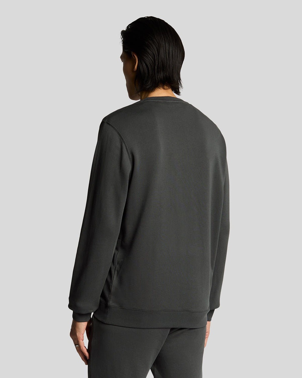 Lyle & Scott Mens Superfine Cotton Crew Neck Sweatshirt | Gunmetal