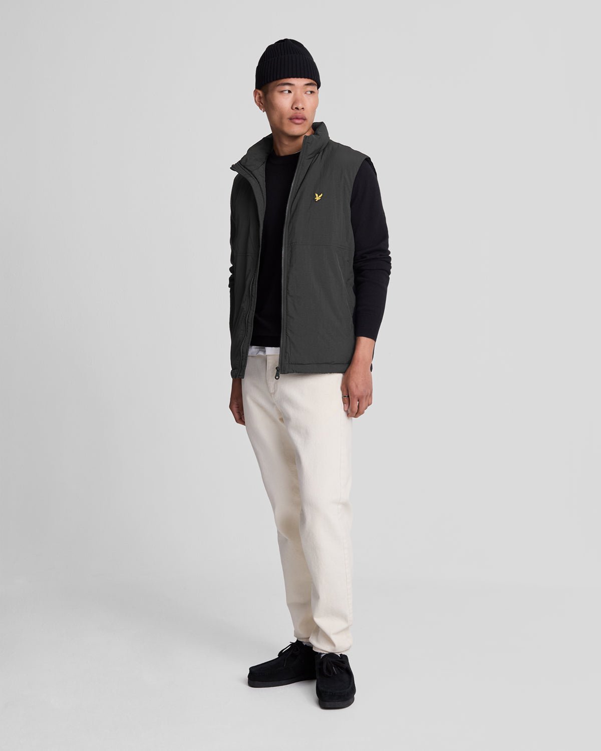 Lyle & Scott Mens Cotton Merino Crew Neck Jumper | Jet Black
