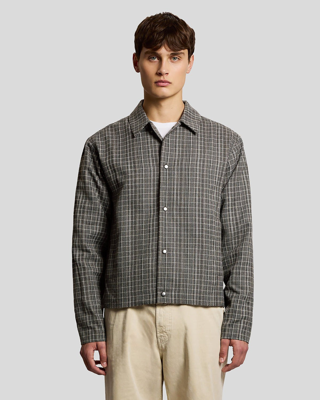 Lyle & Scott Mens Lightweight Check Overshirt | Lacquer