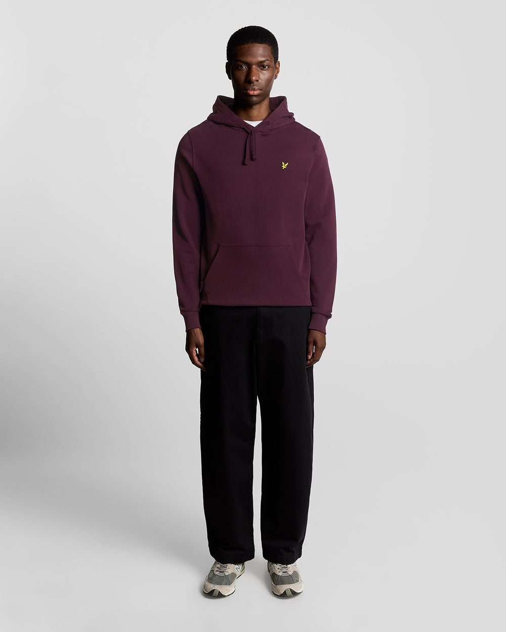 Lyle & Scott Mens Loopback Cotton Hoodie | Burgundy