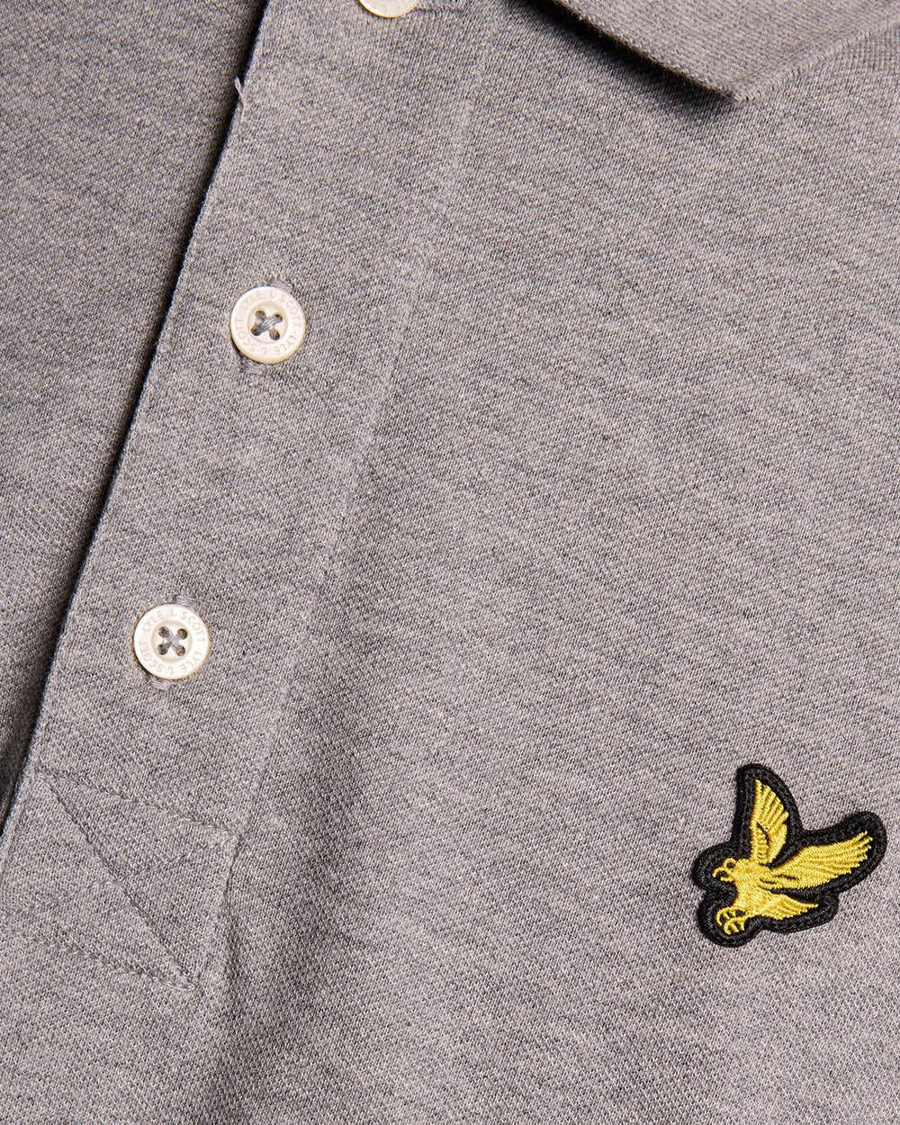 Lyle & Scott Mens Cotton Polo Shirt | Mid Grey Marl