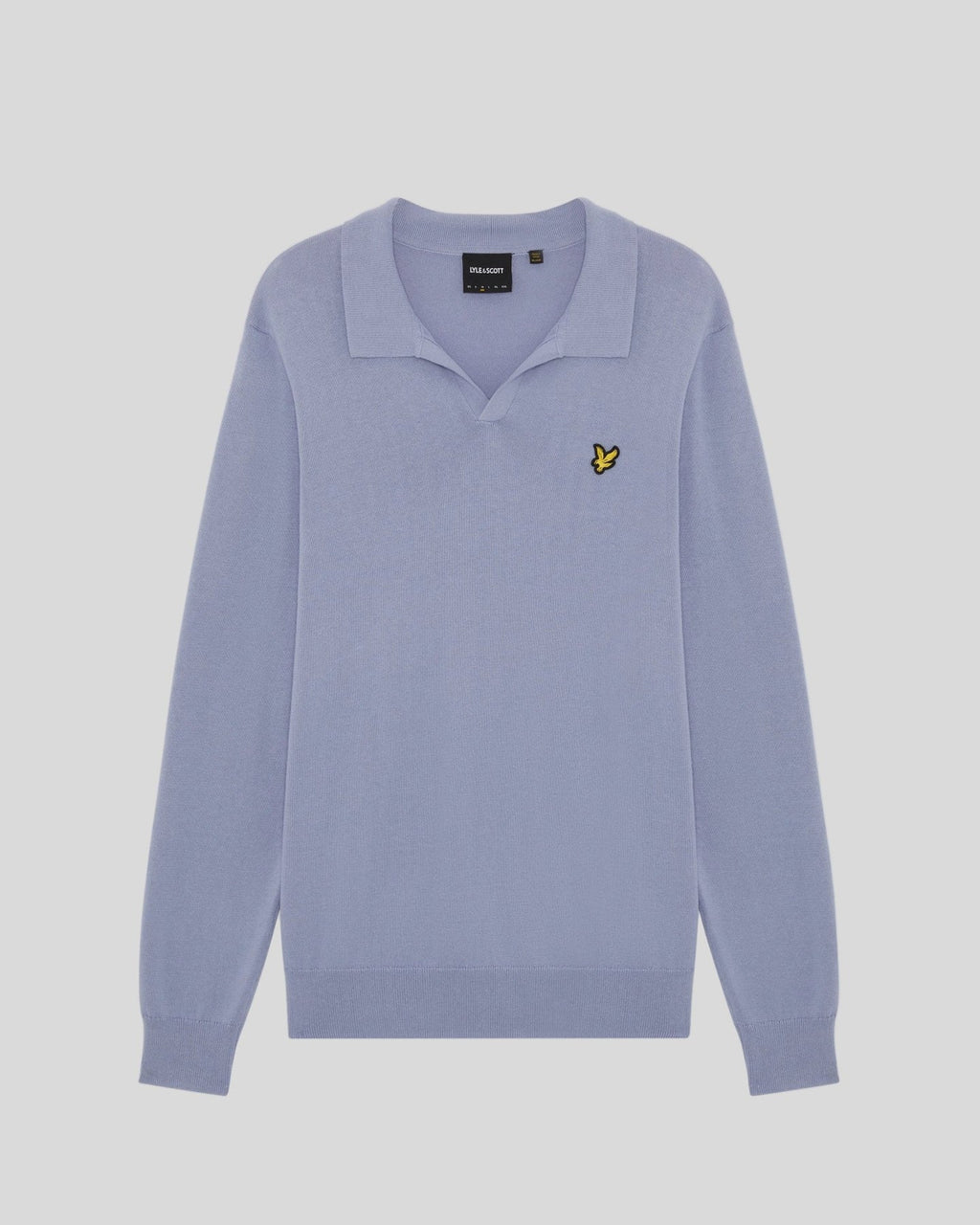 Lyle & Scott Mens Cotton Polo-Collar Jumper | Bubble Blue