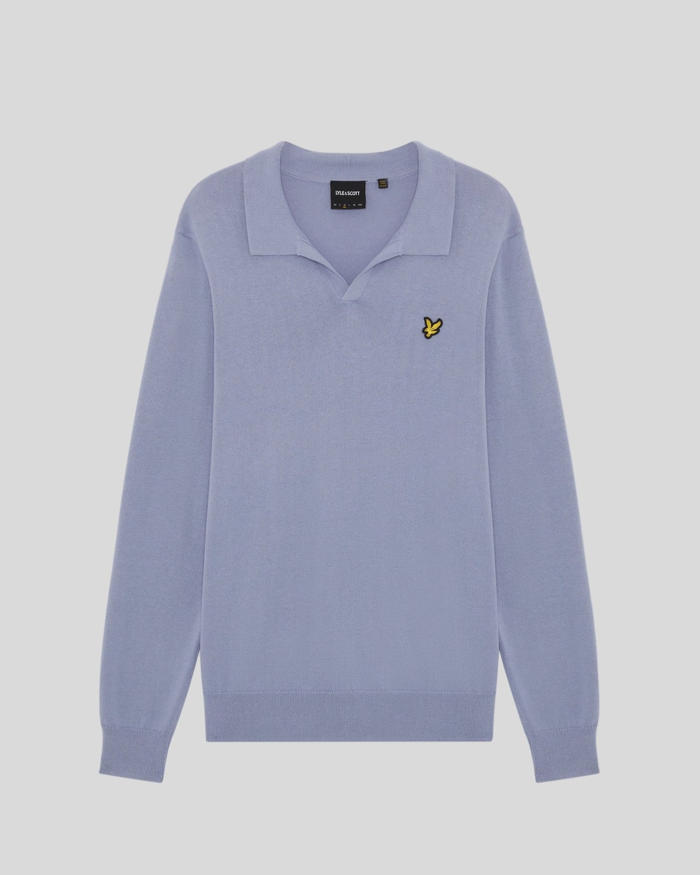 Lyle & Scott Mens Cotton Polo-Collar Jumper | Bubble Blue
