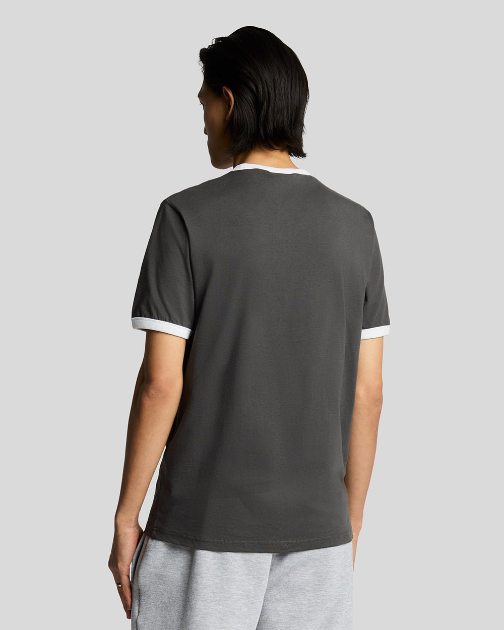 Lyle & Scott Mens Ringer T-Shirt | Gunmetal White