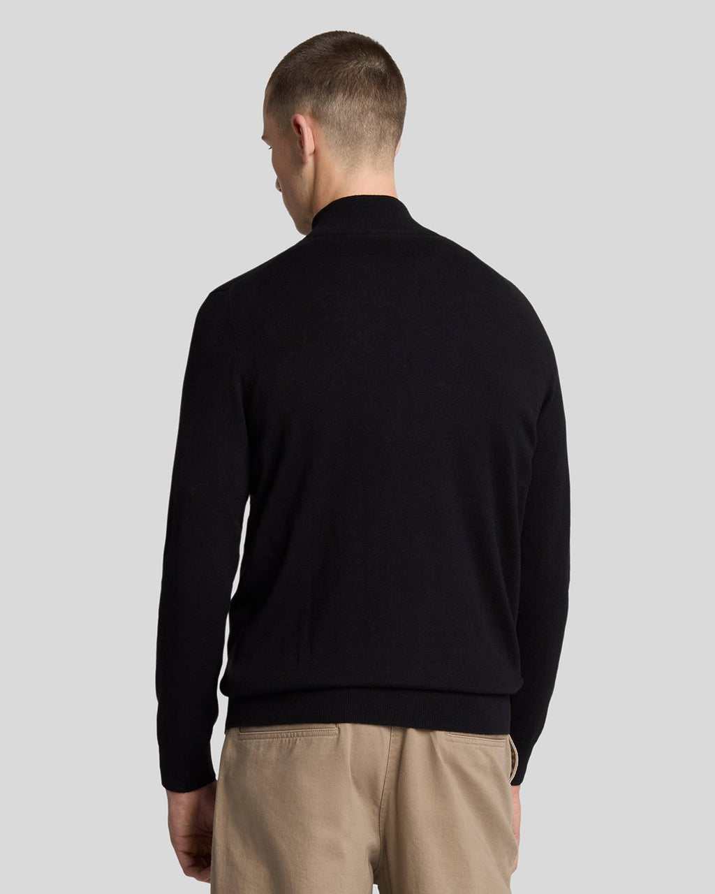 Lyle & Scott Mens Cotton Merino 1/4 Zip Jumper | Jet Black