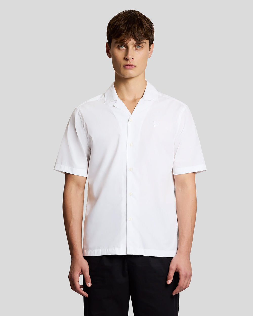 Lyle & Scott Mens Revere Collar Poplin Shirt | White