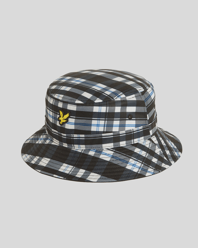 Lyle & Scott Tartan Bucket Hat | Jet Black / White
