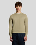 Lyle & Scott Mens Superfine Cotton Crew Neck Jumper | Sage Uniform