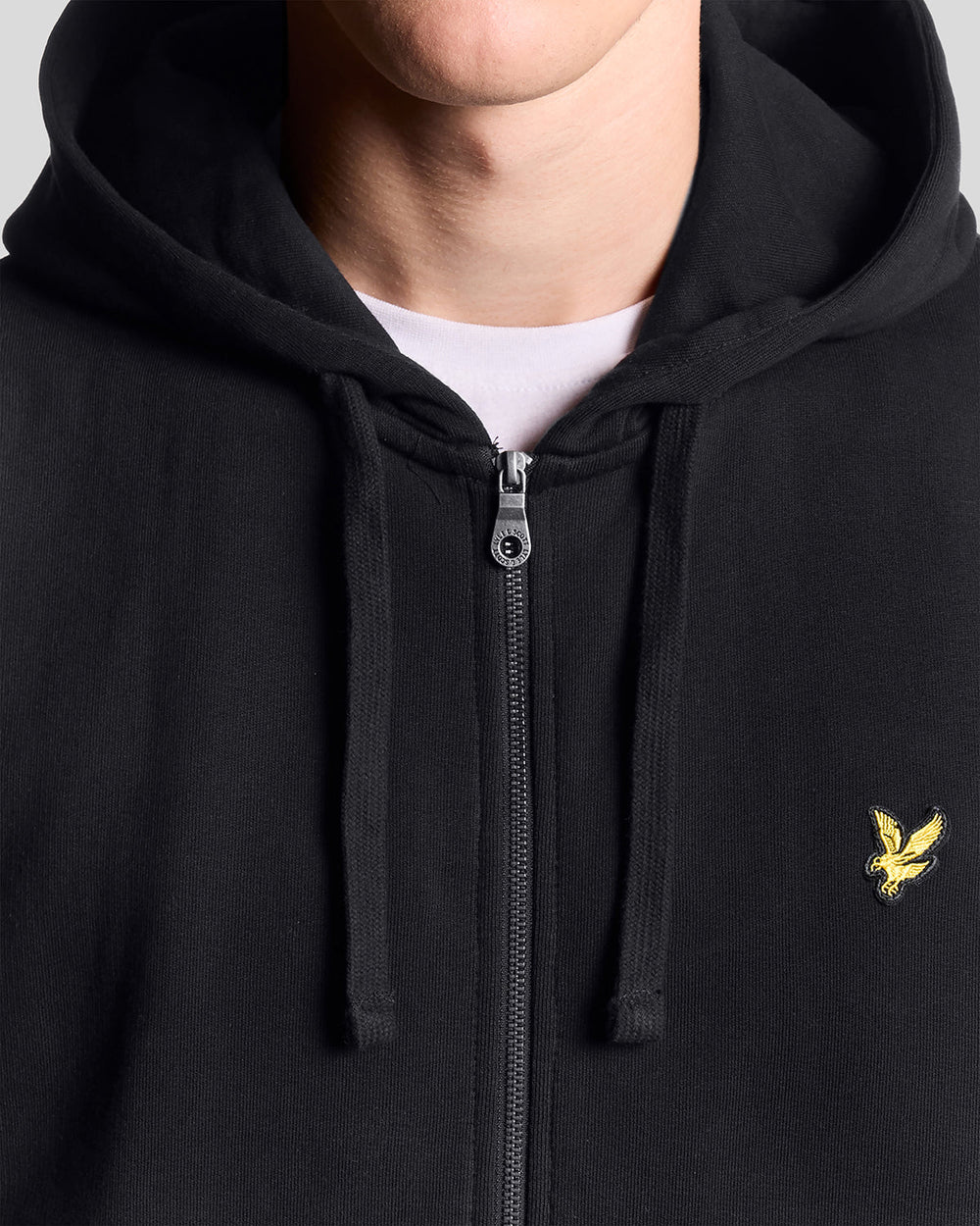 Lyle & Scott Mens Loopback Cotton Full Zip Hoodie | Jet Black