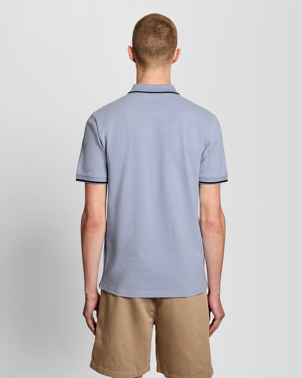 Lyle & Scott Mens Tipped Polo Shirt | Bubble Blue Jet Black