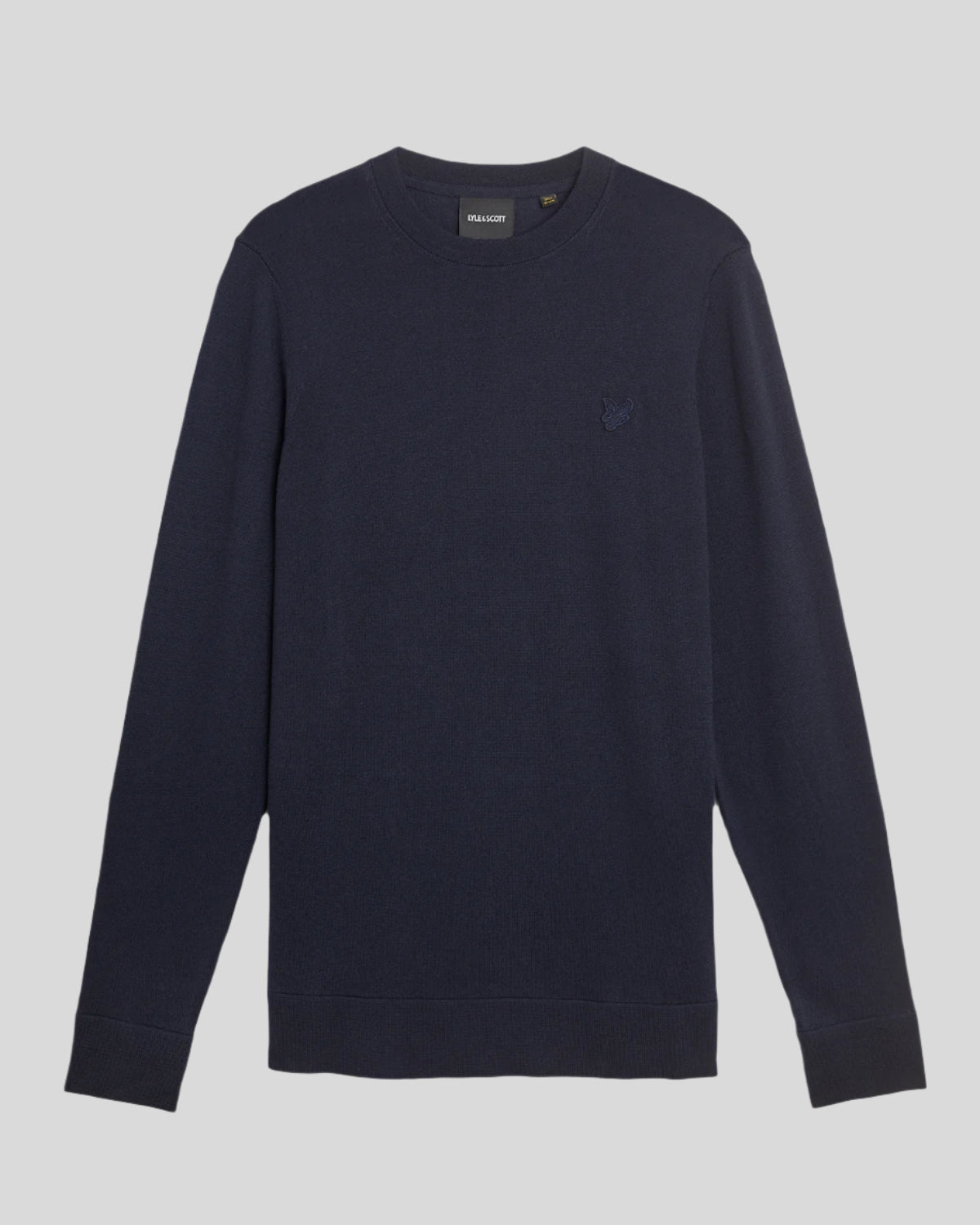 Lyle & Scott Mens Superfine Cotton Crew Neck Jumper | Dark Navy