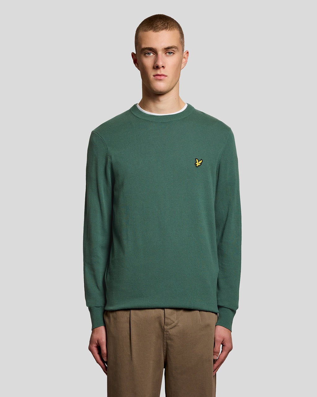 Lyle & Scott Mens Cotton Crew Neck Jumper | Everglade