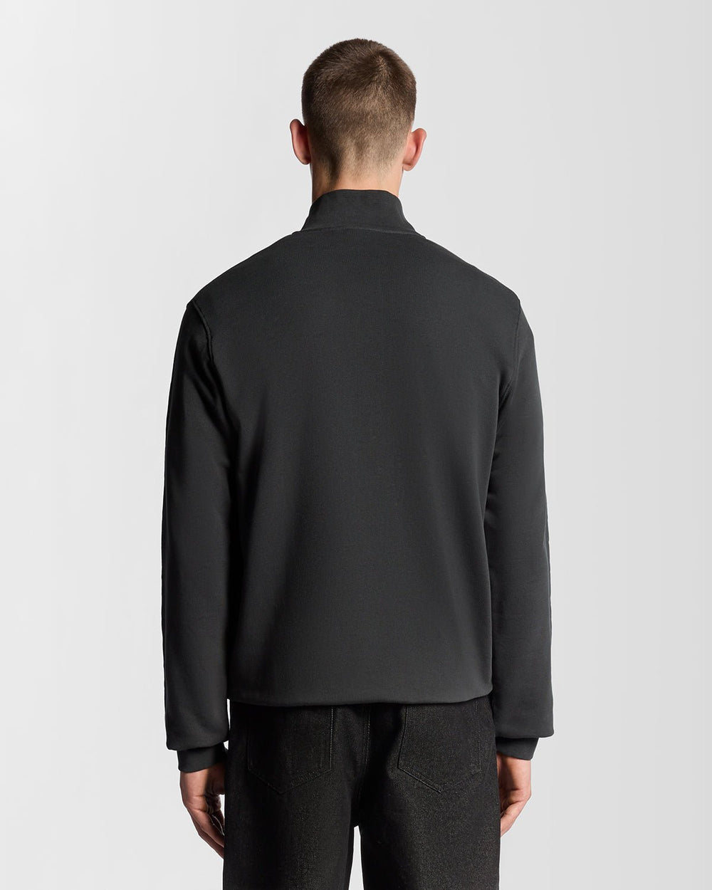 Lyle & Scott Mens Cotton Loopback Quarter Zip Sweatshirt | Gunmetal