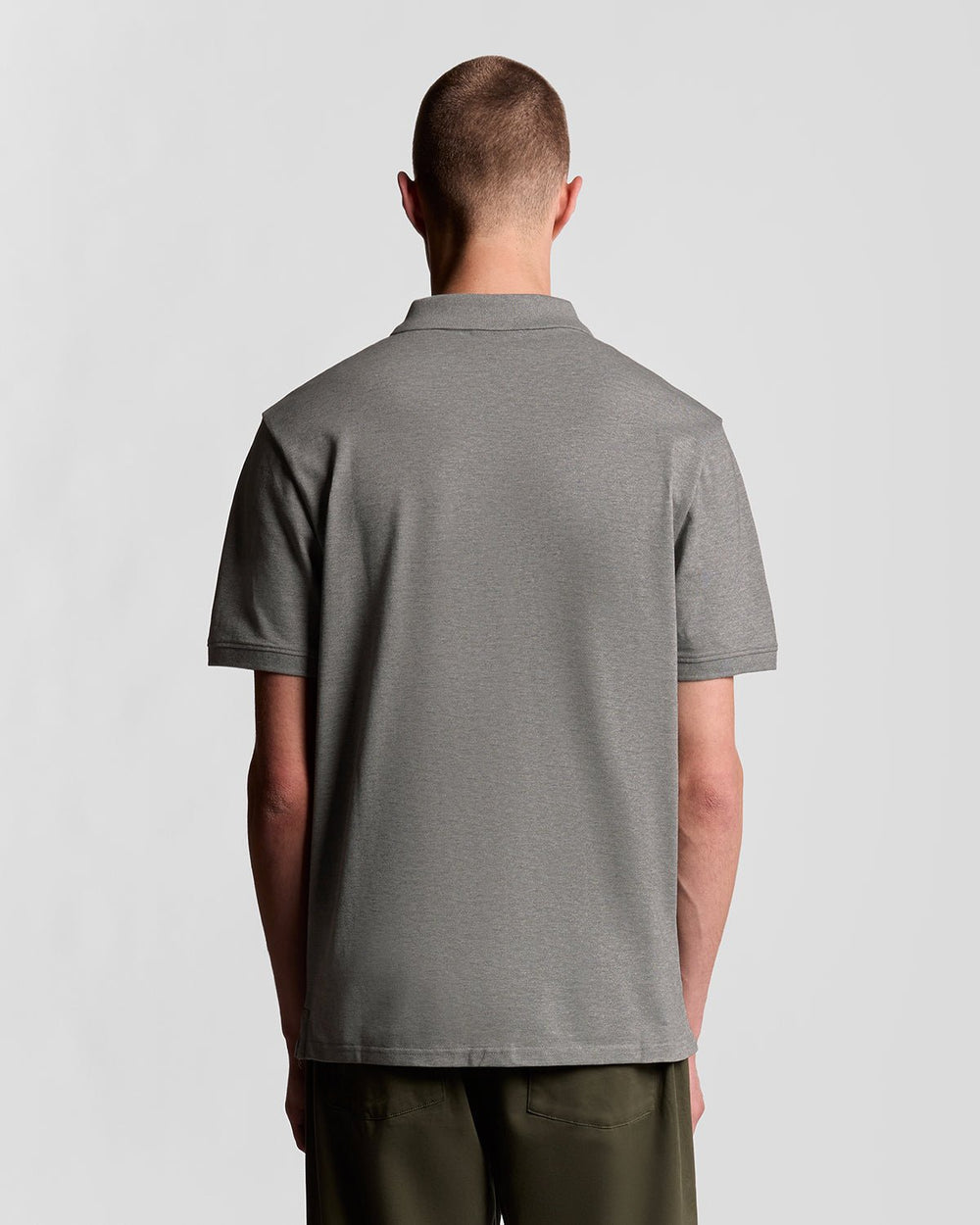 Lyle & Scott Mens Cotton Polo Shirt | Mid Grey Marl