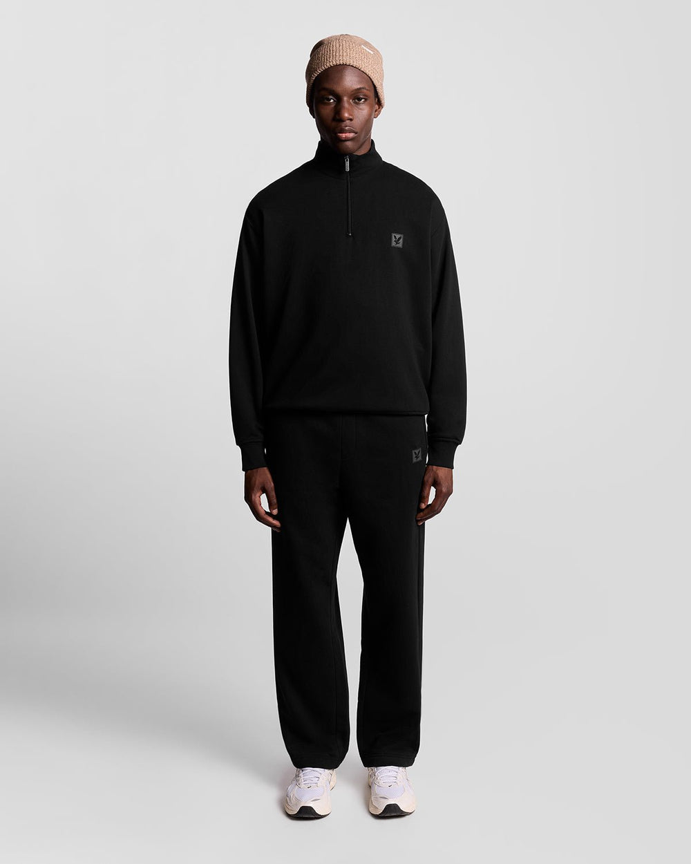 Lyle & Scott Mens Lounge Quarter Zip Sweatshirt | Jet Black