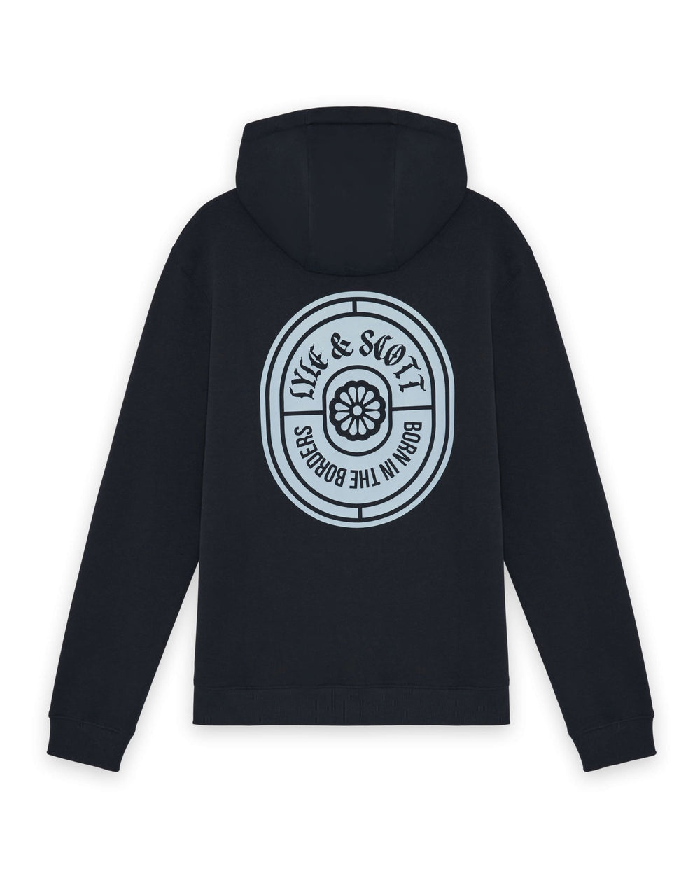 Lyle & Scott Mens Graphic Badge Cotton Hoodie | Dark Navy