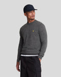 Lyle & Scott Mens Lambswool Blend Crew Neck Jumper | Charcoal Marl