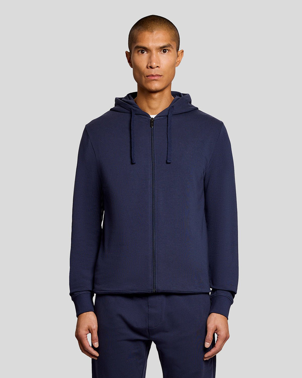 Lyle & Scott Mens Lightweight Lounge Zip Hoodie | Navy