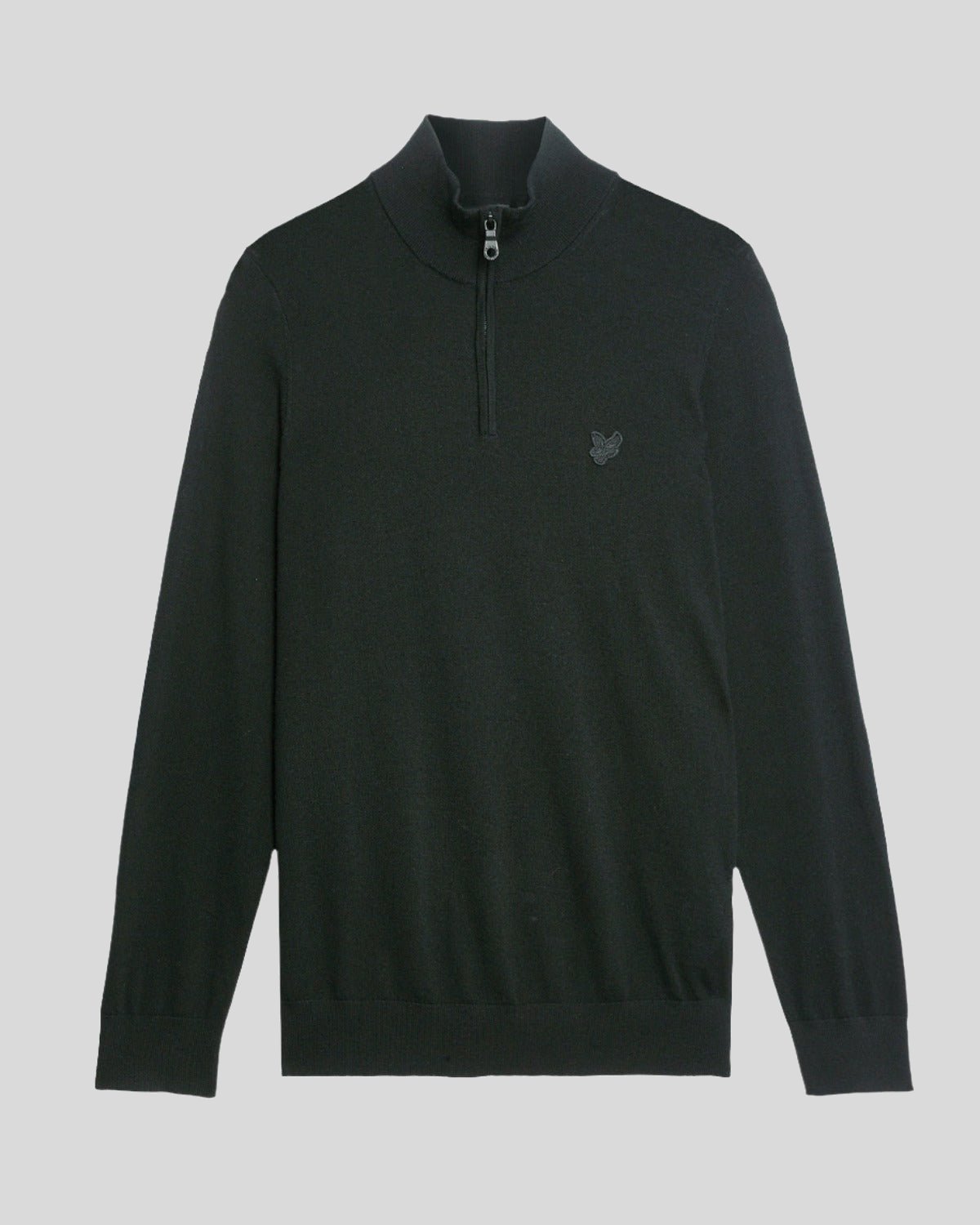 Lyle & Scott Mens Merino Wool 1/4 Zip Jumper | Jet Black