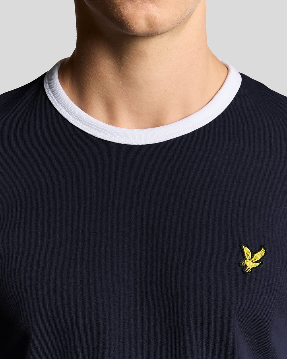 Lyle & Scott Mens Ringer T-Shirt | Dark Navy White