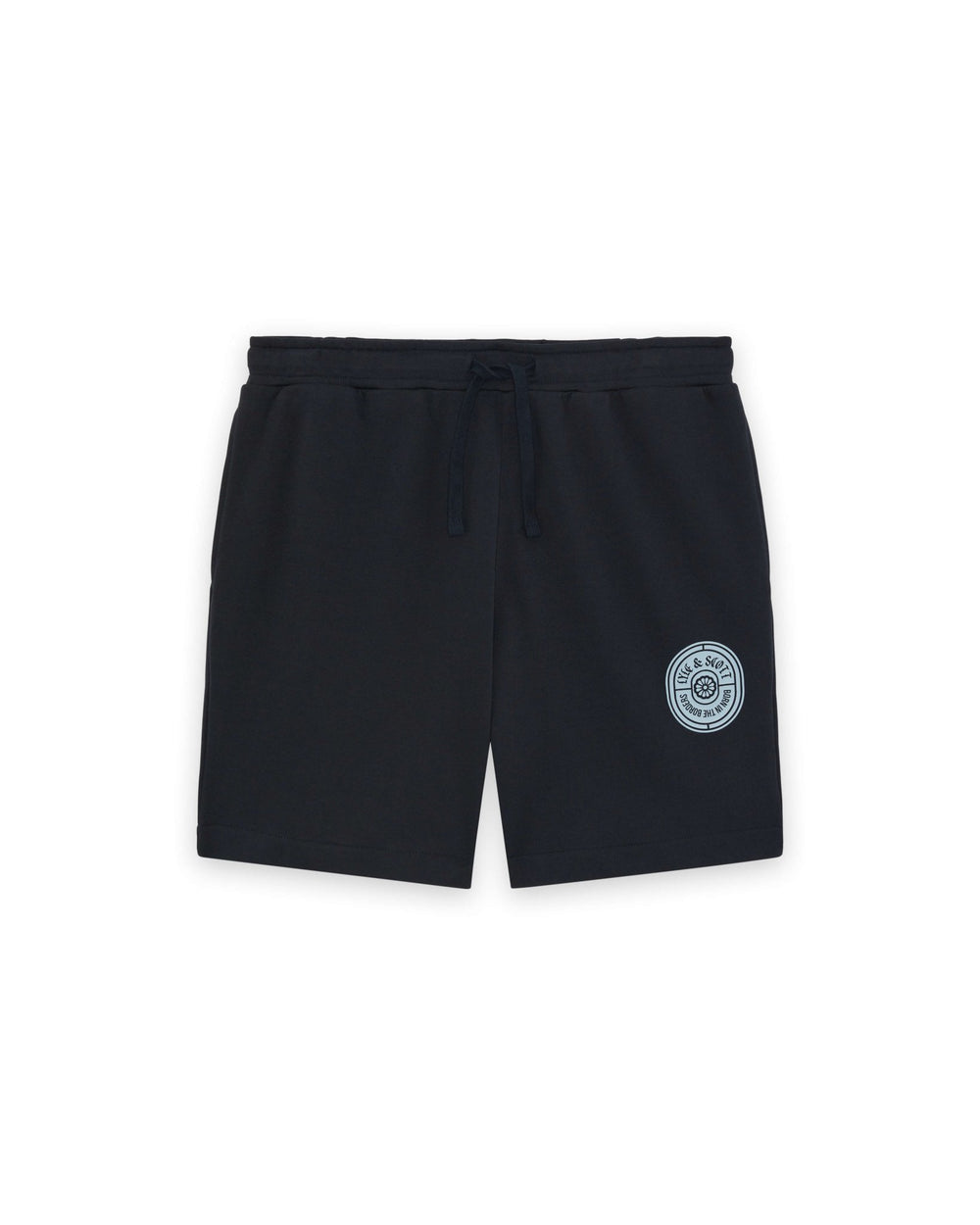 Lyle & Scott Mens Graphic Badge Cotton Sweat Shorts | Dark Navy