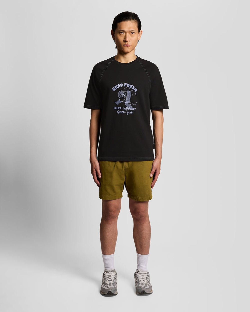 Lyle & Scott Mens Keep Fresh Chest Graphic T-Shirt | Jet Black
