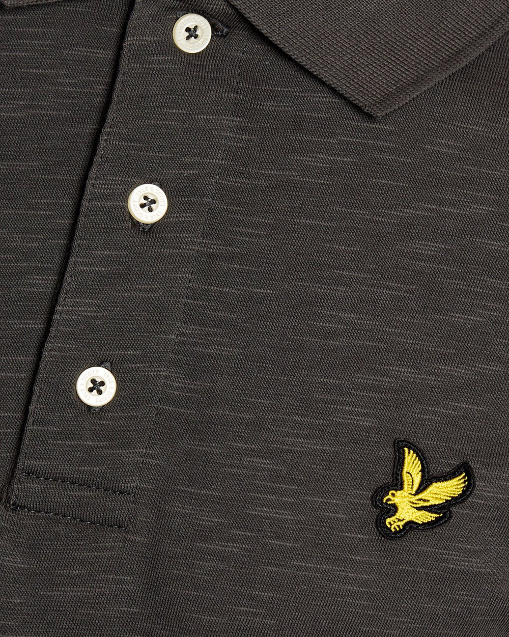 Lyle & Scott Mens Fine Cotton Slub Polo Shirt | Gunmetal