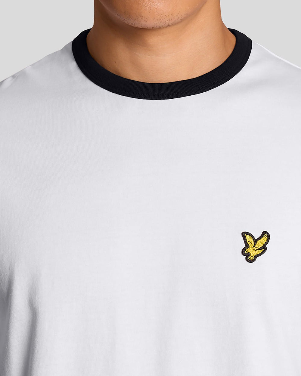 Lyle & Scott Mens Ringer T-Shirt | White Jet Black