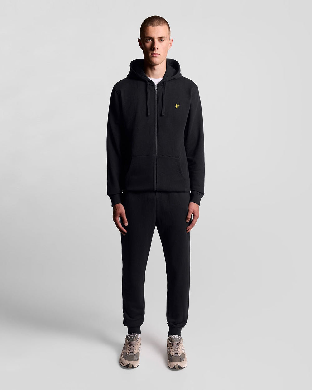 Lyle & Scott Mens Loopback Cotton Full Zip Hoodie | Jet Black