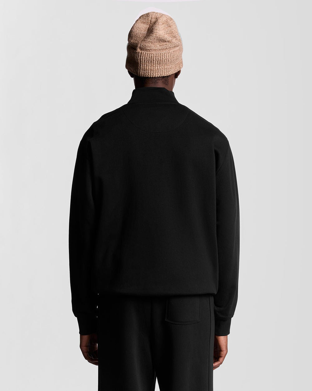 Lyle & Scott Mens Lounge Quarter Zip Sweatshirt | Jet Black