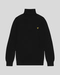 Lyle & Scott Mens Cotton Merino Turtleneck Jumper | Jet Black