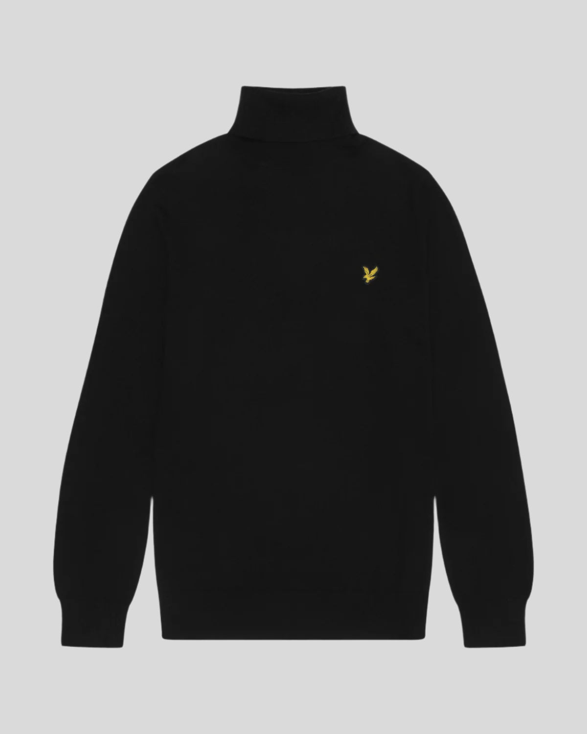 Lyle & Scott Mens Cotton Merino Turtleneck Jumper | Jet Black
